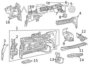 Bara caroseriei față stânga Mercedes W167 GLE 350 450 20-23 albă