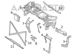 Suportul amplificatorului bara de protecție față stânga Mercedes W167 GLE 350 450 20-23 nou OEM original