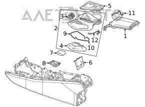 Подлокотник накладки центральной консоли Mercedes W167 GLE 350 450 20-23 кожа бежевая с хромом