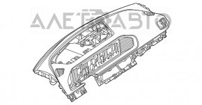 Panoul frontal al torpilei fără AIRBAG Mercedes W167 GLE 350 450 20-23 piele neagră sub proiecție