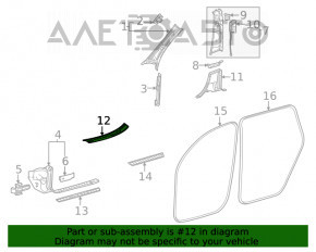 Накладка порога внутренняя задняя левая Mercedes W167 GLE 350 450 20-23 черная, царапины