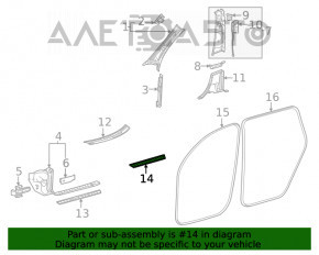 Capac prag exterior spate stânga Mercedes W167 GLE 350 450 20-23 crom cu iluminare, lovitura