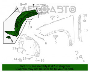 Подкрылок передний левый Mercedes W167 GLE 350 450 20-23 передняя часть OEM