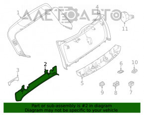 Capac portbagaj superior Mercedes W167 GLE 350 450 20-23 pe caroserie, fisuri la fixările.