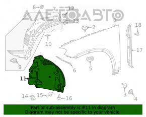 Подкрылок передний левый Mercedes W167 GLE 350 450 20-23 задняя часть