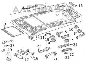 Acoperirea tavanului Mercedes W167 GLE 350 450 22-23 pentru trapă, bej, zdrobită, ruptă, pentru curățare