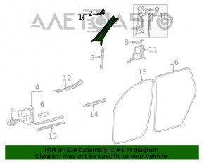 Capacul suportului frontal stâng superior Mercedes W167 GLE 350 450 20-23 bej