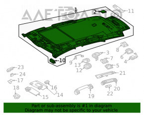 Обшивка потолка Mercedes W167 GLE 350 450 20-23 под панораму, бежевая