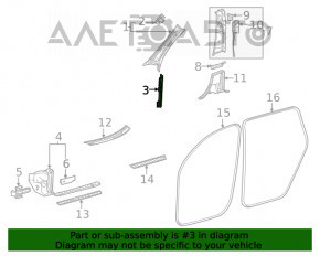 Накладка передней стойки средняя правая Mercedes W167 GLE 350 450 20-23 черная