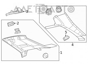 Накладка задней стойки перед форточкой правая Mercedes W167 GLE 350 450 20-23 бежевая