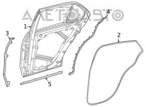 Уплотнитель двери задней левой Mercedes W167 GLE 350 450 20-23 нижний