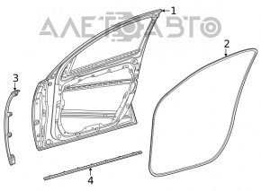 Уплотнитель двери передней левой Mercedes W167 GLE 350 450 20-23 нижний