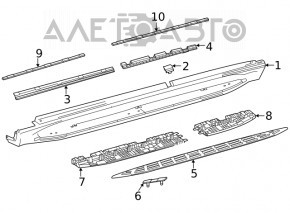 Порог левый Mercedes W167 GLE 350 450 20-23 с подножкой, с подсветкой, царапины, замят