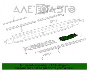 Кронштейн порога правый Mercedes W167 GLE 350 450 20-23 задняя часть