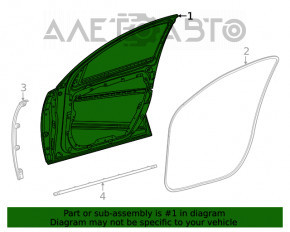 Дверь в сборе передняя левая Mercedes W167 GLE 350 450 20-23