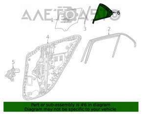 Стекло двери треугольник заднее левое Mercedes W167 GLE 350 450 20-23 тонировка