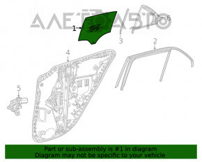 Стекло двери задней левой Mercedes W167 GLE 350 450 20-23 тонировка