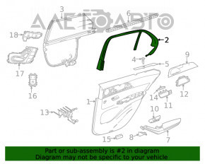 Cadru ușă interioară spate dreapta Mercedes W167 GLE 350 450 20-23 neagră fără perdea