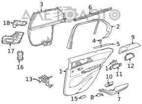 Cadru ușă interioară spate dreapta Mercedes W167 GLE 350 450 20-23 negru fără perdea, zgârieturi, lovituri.