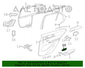 Capacul de control al geamului electric din spatele dreapta al Mercedes W167 GLE 350 450 20-23, bej.