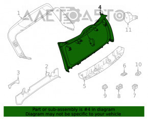 Capacul portbagajului inferior Mercedes W167 GLE 350 450 20-23 negru, partea superioară, zgârieturi, lovituri