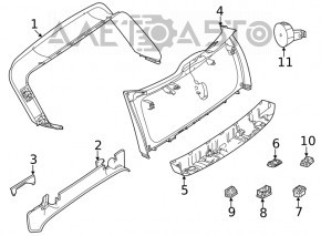 Обшивка двери багажника нижняя Mercedes W167 GLE 350 450 20-23 черная, нижняя часть