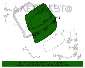 Ușa portbagajului goală Mercedes W167 GLE 350 450 20-23 albă 149, lovituri, geometrie strâmbă