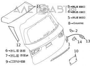 Moldura portbagajului Mercedes W167 GLE 350 450 20-23 crom