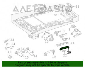 Manerul plafonului din spate stânga Mercedes W167 GLE 350 450 22-23 bej, suporturile plafonului sunt rupte, zgârieturi