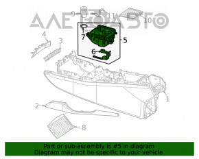 Бокс карман центральной консоли с подстаканниками Mercedes W167 GLE 350 450 20-23