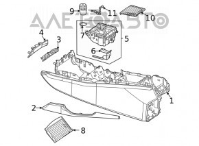 Бокс карман центральной консоли с подстаканниками Mercedes W167 GLE 350 450 20-23