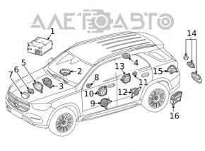 Difuzor ușă față dreapta Mercedes W167 GLE 350 450 20-23 Burmester