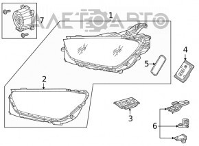 Garnitură far stânga față Mercedes W167 GLE 350 450 20-23