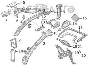 Grila stergatoarelor de plastic centrala Mercedes W167 GLE 350 450 20-23