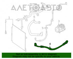 Tubul de aer condiționat condensator-compresor Mercedes W167 GLE 450 20-22 3.0h