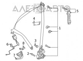 Centura de siguranță pentru șofer Mercedes W167 GLE 350 450 20-23 bej, uzată, necesită curățare.