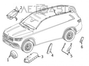 Perna de siguranță airbag lateral dreapta pentru Mercedes W167 GLE 350 450 20-23 pentru al doilea rând