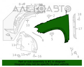 Крыло переднее правое Mercedes W167 GLE 350 450 20-23