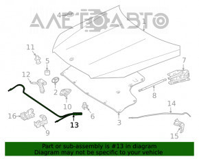 Трос открытия замка капота передняя часть Mercedes W167 GLE 350 450 20-23