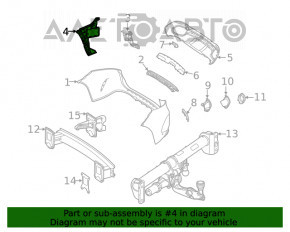 Крепление заднего бампера левое Mercedes W167 GLE 350 450 20-23