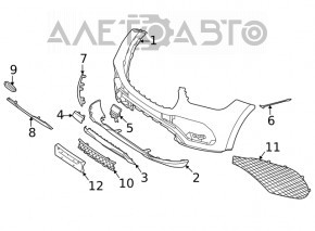 Bara fata goala Mercedes W167 GLE 350 450 20-23 lipseste un fragment, este indoita, suporturile sunt rupte