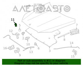 Отбойник капота правый Mercedes W167 GLE 350 450 20-23 на капоте