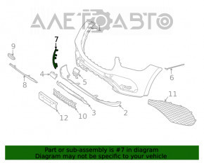 Grila bara fata stanga Mercedes W167 GLE 350 450 20-23 crom nou OEM original