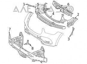 Suportul central al bara față Mercedes W167 GLE 350 450 20-23 are fixările rupte.