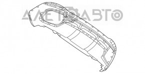 Buza bara din spate pentru Mercedes W167 GLE 350 450 20-23, structura, pentru carlig de remorcare, pentru senzori de parcare, zgarieturi, prindere rupta.