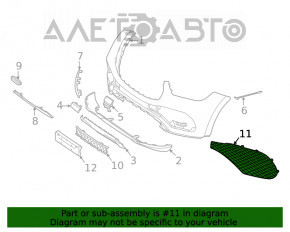 Grila bara fata dreapta Mercedes W167 GLE 350 450 20-23