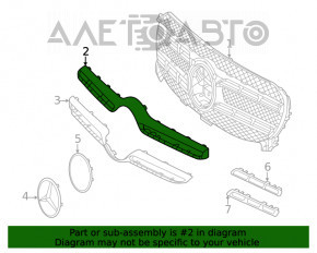 Накладка решетки радиатора grill верхняя Mercedes W167 GLE 350 450 20-23