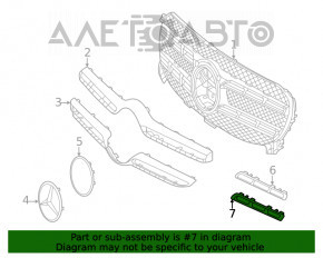 Grila radiatorului de jos dreapta pentru Mercedes W167 GLE 350 450 20-23 crom