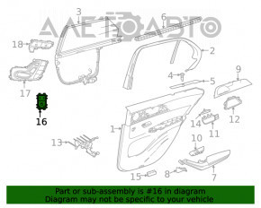 Controlul geamului electric din spatele stânga Mercedes W167 GLE 350 450 20-23 negru