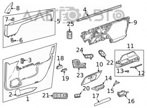 Controlul geamului electric din față stânga Mercedes W167 GLE 350 450 20-23 negru fără pliere automată a oglinzilor